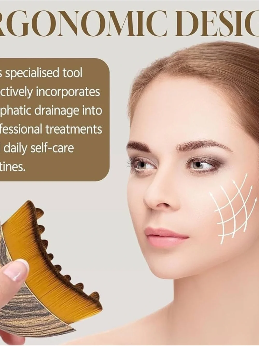 Lymphatic Face Brush Jawline Sculpting Facial Massager Skincare Tool NWOT